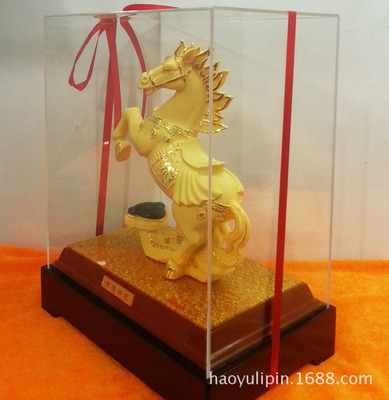 絨沙金馬工藝擺件 高檔禮品與開(kāi)業(yè)慶典的理想選擇